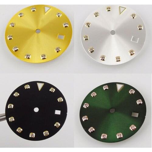 BLIGER Automatic Yellow Dold Green 29.3mm Watch Dial for MIYOTA 8215 MINGZHU 2813 Date Display