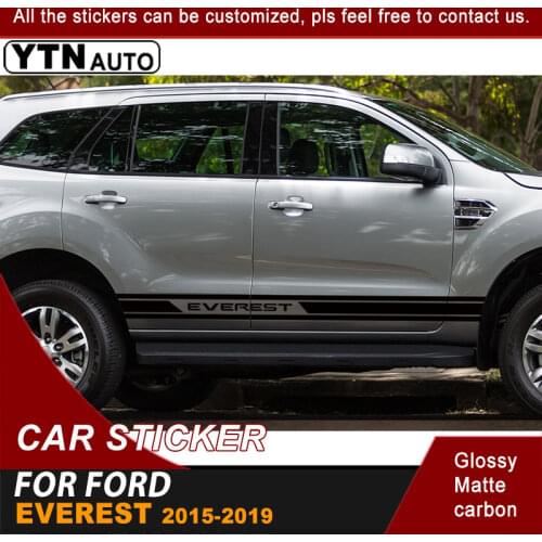 Car Stickers Side Door Stripe Racing Graphic Vinyl Car Decoration Decals Customs Fit For Ford Everest 2015 2016 2017 2018 2019
