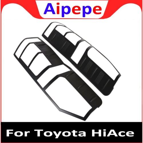 Car Styling Chrome Rear Tail Light Lamp Taillight Cover Trim Frame Sticker 2pcs For Toyota HiAce Granvia H300 2019 2020