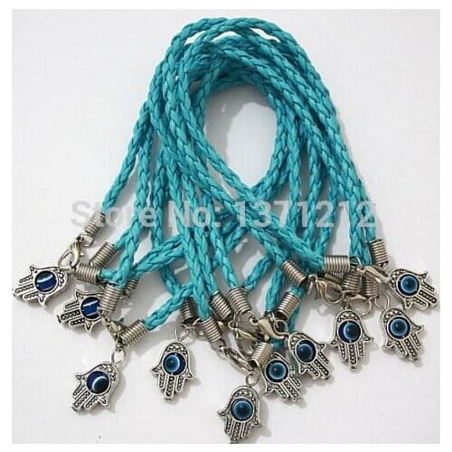 50 Pcs Fast shipping Kabbalah Hand & Evil Eye bracelets & bangles Charms Leather bracelets DIY B5