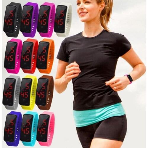 Digital led wrist watch fashion digital led display sports jelly silicone band men women wrist watch Electronic reloj mujer