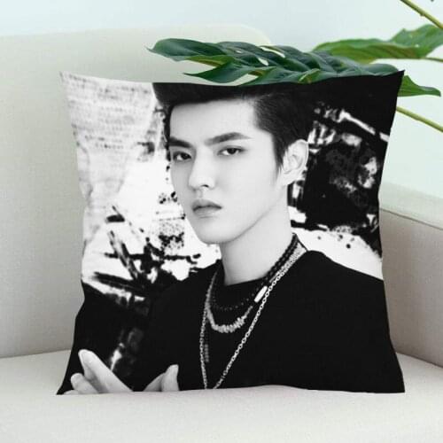 Kris Pillow Cover Bedroom Home Office Decorative Pillowcase Square Zipper Pillow Cases Satin Soft