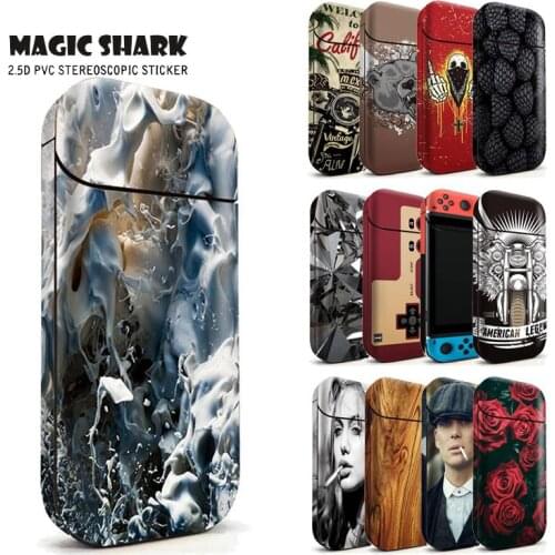 Skull Tiger Bear Car Stereo Wood Cartoon Full Wrap Cover Skin for IQOS Sticker Film for IQOS 2.4 Plus Vape