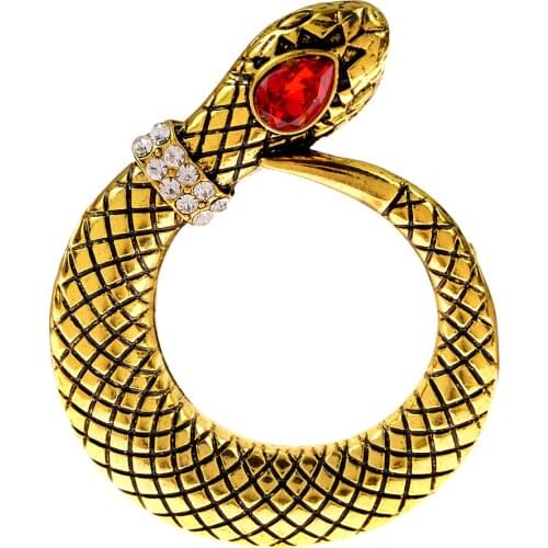 CINDY XIANG New Red Rhinestone Eye Snake Brooch Lapel Pins For Women And Men Vintage Animal Cobra Brooches Jewelry Accessories
