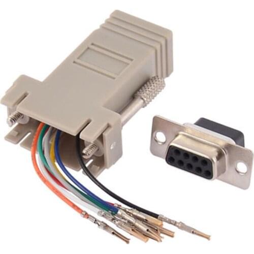 DB9 Female to RJ45 Female DB9 to RJ45 Adapter Connector rs232 modular cab-9as-fdte to rj45 db9