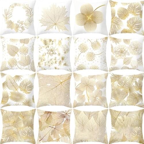 Ins Nordic Pillowcase Gold Tree Leaf Cushion Lumbar Pillow Cover Polyester Throw Pillow Cases Home Room Decorative Accessories