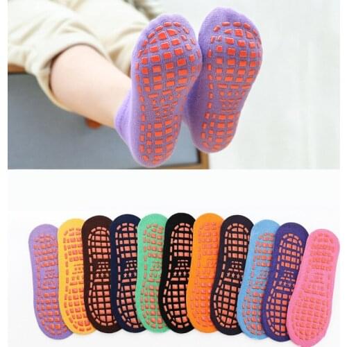 Kids Breathable Non-slip Floor Socks Boy Girl Socks Home Baby Kids Socks Cotton Candy Color Ankle Socks non-slip