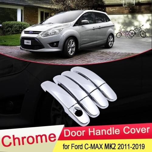 For Ford C-MAX C MAX MK2 2011 2012 2013 2014 2015 2016 2017 2018 2019 Chrome Door Handle Cover Exterior Car Stickers Accessories