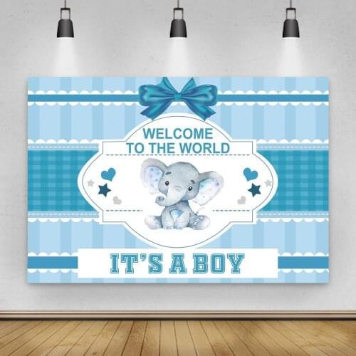 Welcome To The World Newborn Backgrounds Photo Decor Girl Or Boy Famliy Party Bow Banner Backdrops Photography