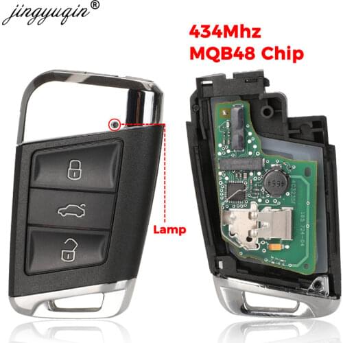 Jingyuqin Smart Remote Key 3 Buttons 434MHz FOB For Volkswagen VW Magotan B8 Superb A7 Passat Variant 2015-2019 Replacement