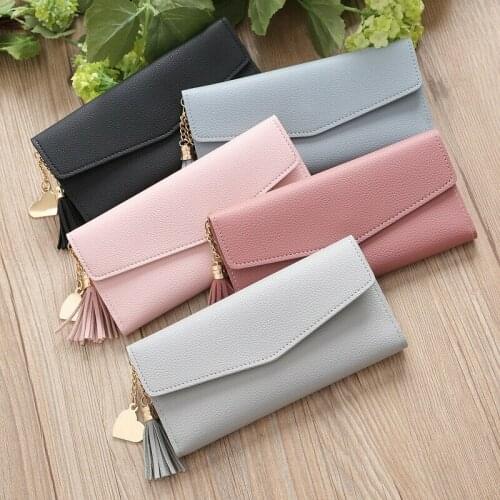 2020 Fashion Women Wallets Zipper Purses Black Light Gray Red Long Section Clutch Wallet Soft PU Leather Money Bag