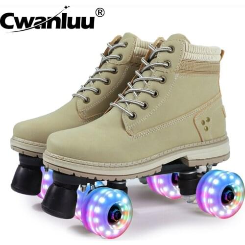 2021 Summer 4 Colors Roller Skates Woman Man Kids Children Quad Sneakers Patines With Flash 4-Wheels Europe Size 36-42