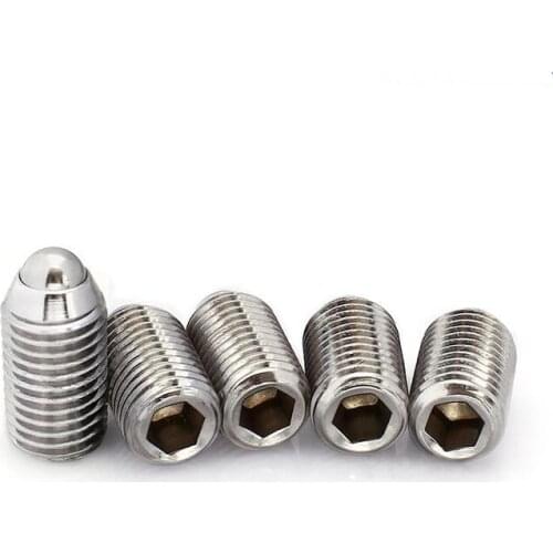 20Pcs M3 M4 M5 M6 M8 M10 M12 Ball Plunger Set Screws Stainless Steel 304 Hex Socket Spring Ball