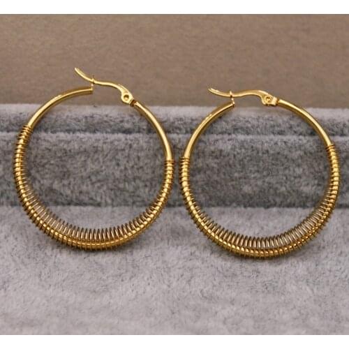 Fashion Trendy Earrings for Womens earring Gold Plate Gold Round Earring hoop Earrings Wedding Jewelry Gift Accessories