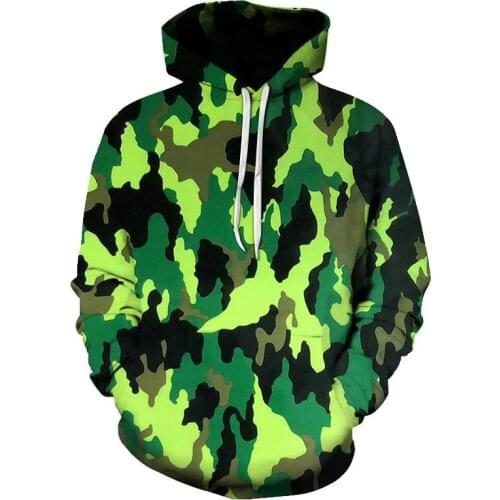 3D Printing Spring Autumn New Mens Personality Camouflage Loose Hoodie Boy Military Training Uniform Sports Fashion Hooded