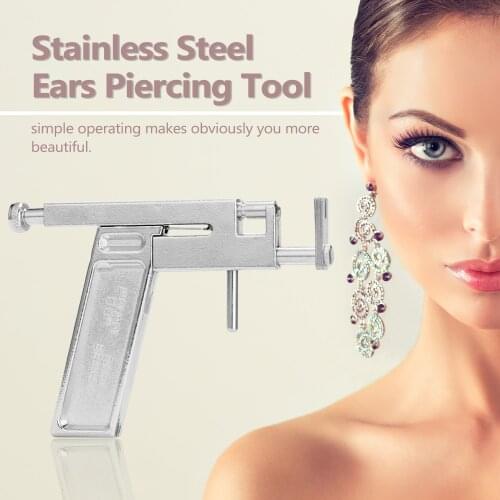 Stainless Steel Ears Piercing Tool Kit Professional Painless Ear Nose Piercing Machine Navel Body Piercing Tool Kit Sets Tools