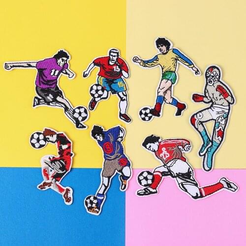 Football player iron on patches wholesale for clothes embroidered patch sew on DIY Embroidery Iron-On for Clothing accessories