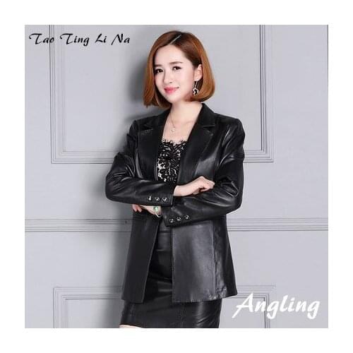 New Short Autumn Slim Suit Leather Jacket KC4