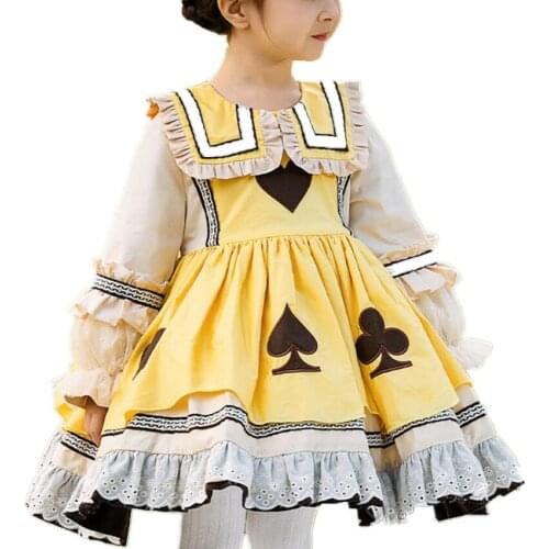 Infant Baby girl Spanish lolita Dress autumn winter Lace Stitching Party Princess Thick ball gown Turkey Dress