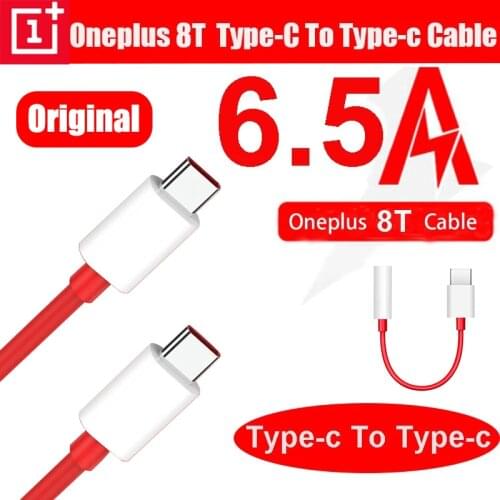 Original For Oneplus 8T Warp Charge Type C To Type C Cable 6.5A Fast Charge OnePlus 9pro 8 7 Pro 7t 6t 6 5t 5 3t 3 Dash Charging
