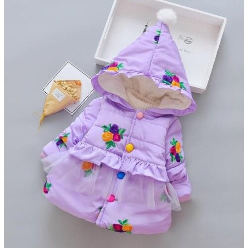 Infant Girl Coats Baby Jacket Fashion Printing Warm Thick Kids Girls Toddler Hooded Jackets Outerwear For Kids Winter Clothing