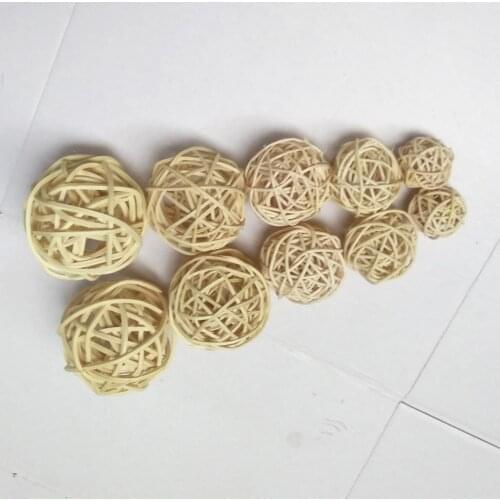 10 Rattan Wicker Ball Photo Props,Perfect Size for Vase Filler,Odor-free Home Garden Decor,Pet Rabbit Parrot Bird Toy Part 3-7cm