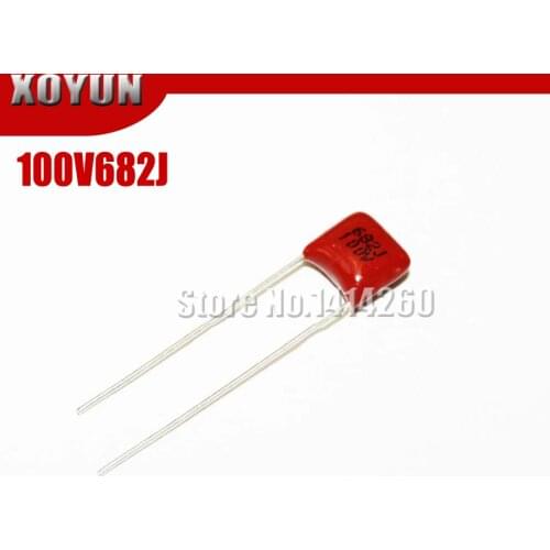 10pcs/lot CBB 100V682J 6.8NF Pitch 5MM 682J 100V CBB Polypropylene film capacitor