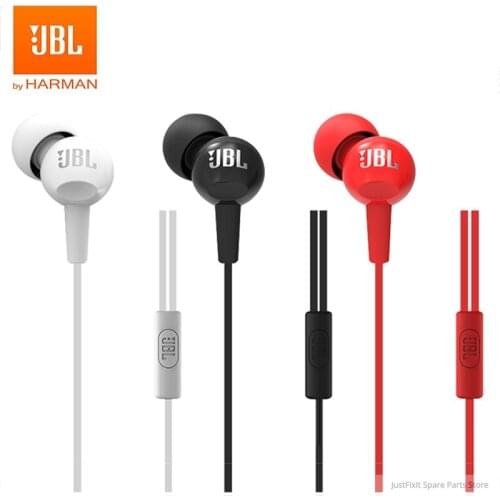 JBL C100Si 3.5mm Wired Stereo Earphones Deep Bass Music Sports Headset Running Earphone Hands-free Call with Microphone