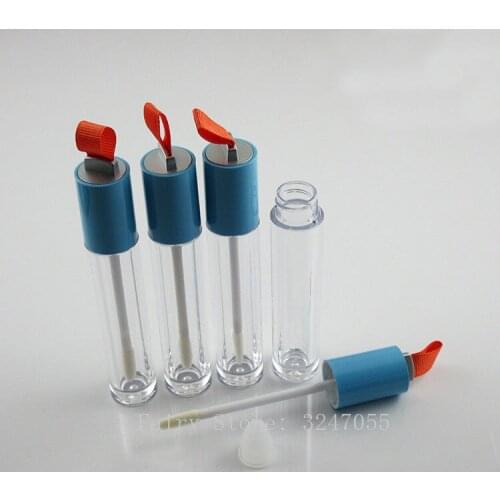 9ml 30/60pcs Empty Satin Cosmetic Lip Gloss Tube,DIY Lip Balm Container with Blue Lid,Round Lipgloss Refillable Bottles Package
