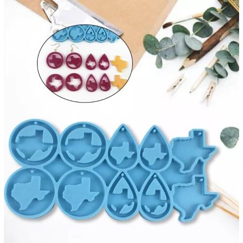 Earrings Epoxy Resin Mold Ear Studs Dangle Casting Silicone Mould DIY Crafts Jewelry Pendants Casting Tool