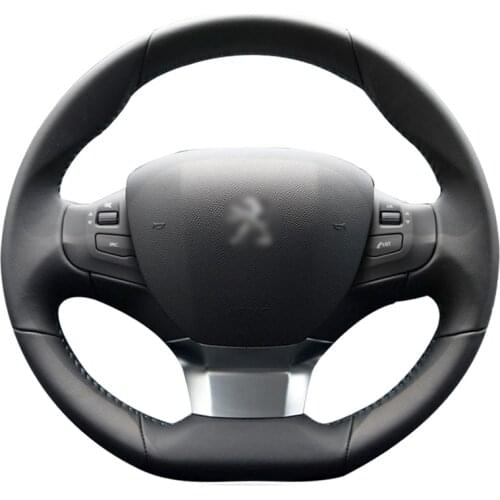 Hand-stitched Diy PU Micro Fiber Leather Car Steering Wheel Cover for 2016 2017 Peugeot 308 Accessories