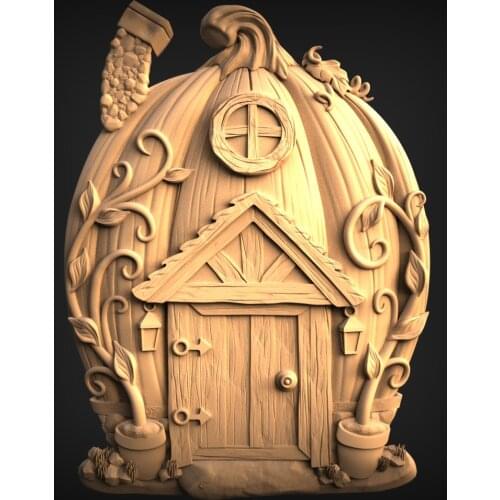 STL Model Creative House Door 3D Model Relief for CNC Router Carving Machine Artcam aspire_Home decoration Decor