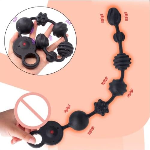 Super Long Anal Plug Powerful Dildo Vibrator Silicone Anal Beads Butt Plug Prostate Massager Adult Toy Sex Product For Women Men