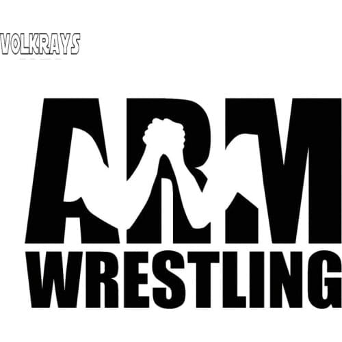 Volkrays Personality Car Sticker Arm Wrestling Muscle Fitness Gym Accessories Reflective Vinyl Decal Black/Silver,10cm*16cm