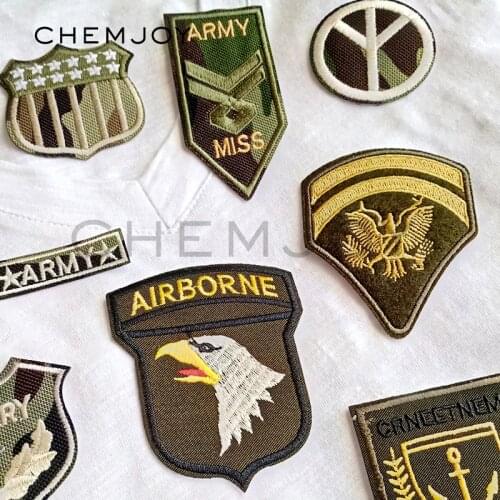 Embroidery Iron on Military Patch for Clothing Backpack Tactical Patches Army Badges Heat Transfer Clothes DIY Decorations