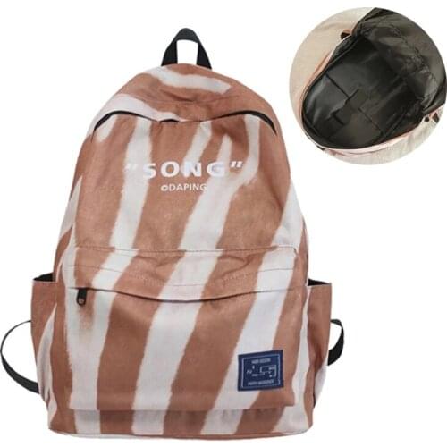 Womens School Girl Backpack Oxford Casual Shoulder Striped Bags Fashionable School Briefcase 2021 Student Backpacks K111