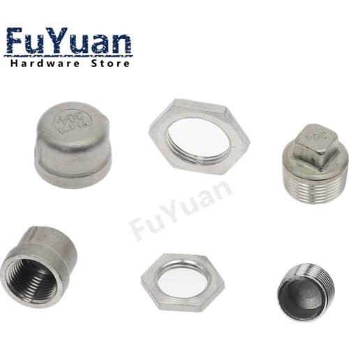1pcs SS 304 Stainless Steel Water Pipe Fittings Hex Nut / Tube Cap / Plug 1/8" 1/4" 3/8" 1/2" 3/4" 1" 1-1/4" 1-1/2" BSP Thread