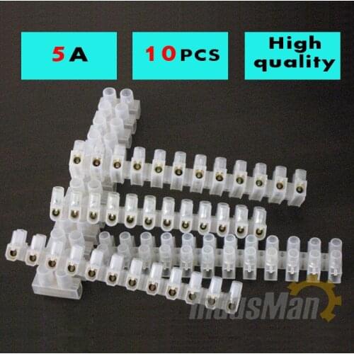 10pcs X3 series Nylon terminal block 5A 5mm2 copper plastic strip connector barrier