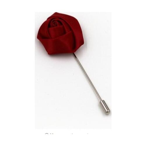 100Pcs/Lot Best Man Groom Boutonniere Wine Red Silk Satin Rose Flower buttonhole Wedding Party Prom Man Suit Corsage Pin Brooch