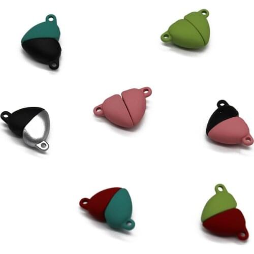 10pcs/lot 16x11mm Love Heart Strong Magnetic Clasps Fit Bracelets Necklace End Clasps Connectors Jewelry Making Findings