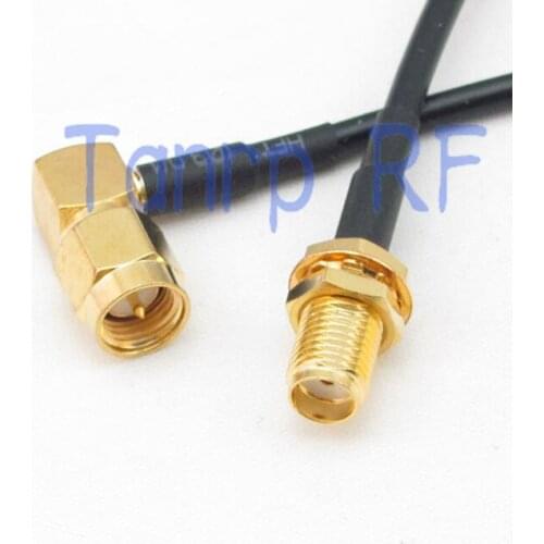 8in SMA male right angle to SMA female jack RF connector adapter 20CM Pigtail coaxial jumper cable RG174 extension cord