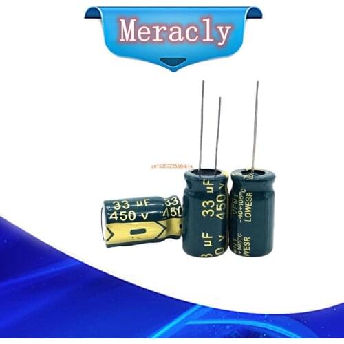 3pcs/lot 450v 33uf high frequency low impedance 450v33UF aluminum electrolytic capacitor size 13*20mm 20