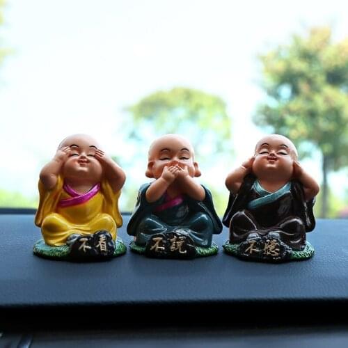 The car in the three cartoon accessories small monk creative resin figurines desk ornaments lovely doll accessories