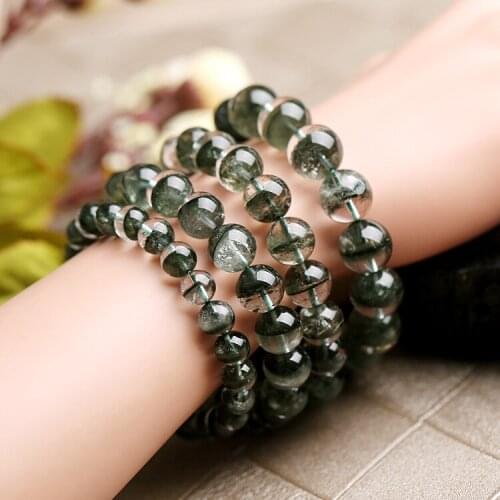 QIANXU With Certificate 6-10mm PHANTOM CRYSTAL Bracelet Precious Crystal Bracelet Jade Jewelry Womens Jewelry