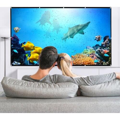 60 70 80 100 120 150 inch Portable HD Projector Screen 16:9 Projection Screen Foldable Thick Durable for Outdoor Home Theater