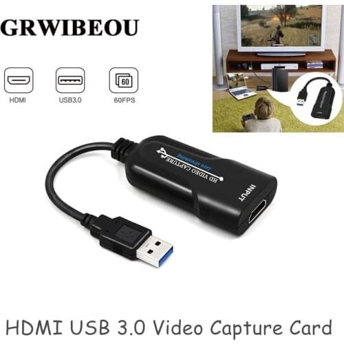 HDMI Video Capture Card USB 3.0 HDMI Video Grabber Recorder Box For PS4 Game DVD Camcorder HD Camera Recording Live Streaming