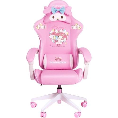 New products WCG gaming chair girls cute cartoon computer armchair office home swivel massage chair lifting adjustable chair