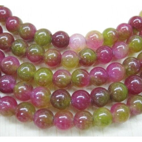 Rainbow stone Faux Watermelon tourmaline 8mm jades chalcedony round loose beads diy lovely Jewelry making 15 inch YE00017