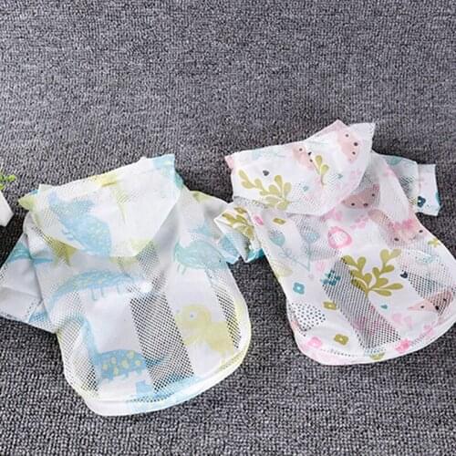 Summer Pet Dog Cat Clothes Thin Sunscreen Shirts Sun-proof Smock T Shirts Jacket Cool Sunproof Coat Sun Protection Shirt Hooded