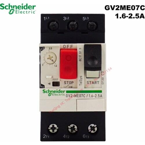 Schneider Electric GV2ME07C 1.6-2.5A motor thermal magnetic circuit breaker button 3P protection switch setting current range